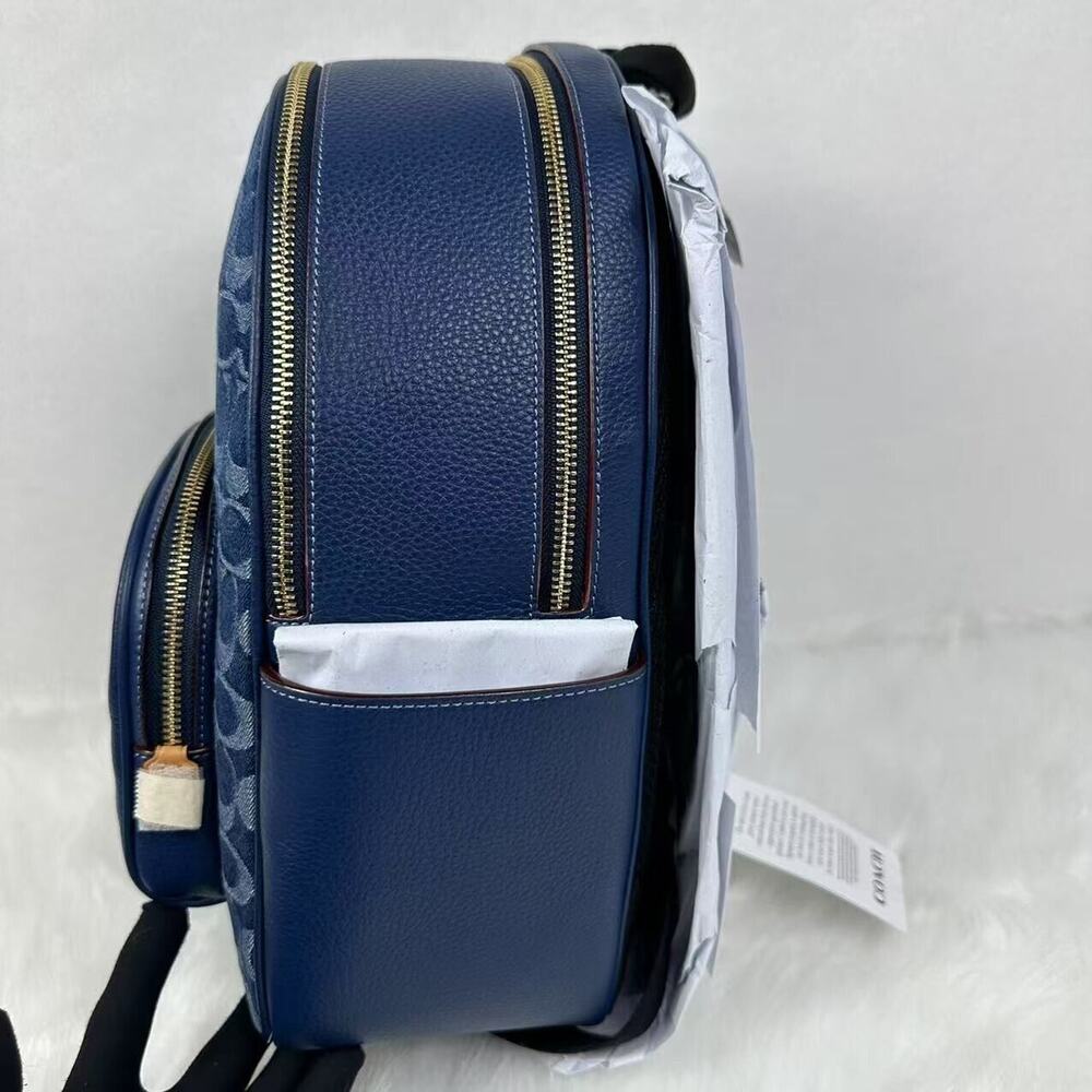 Coach Court Backpack In Signature Denim & Leather With Cherry Charm CZ77… - Picture 5 of 13